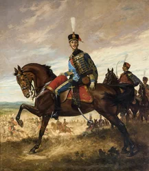 Retrato de Alfonso XIII com uniforme de hussardo